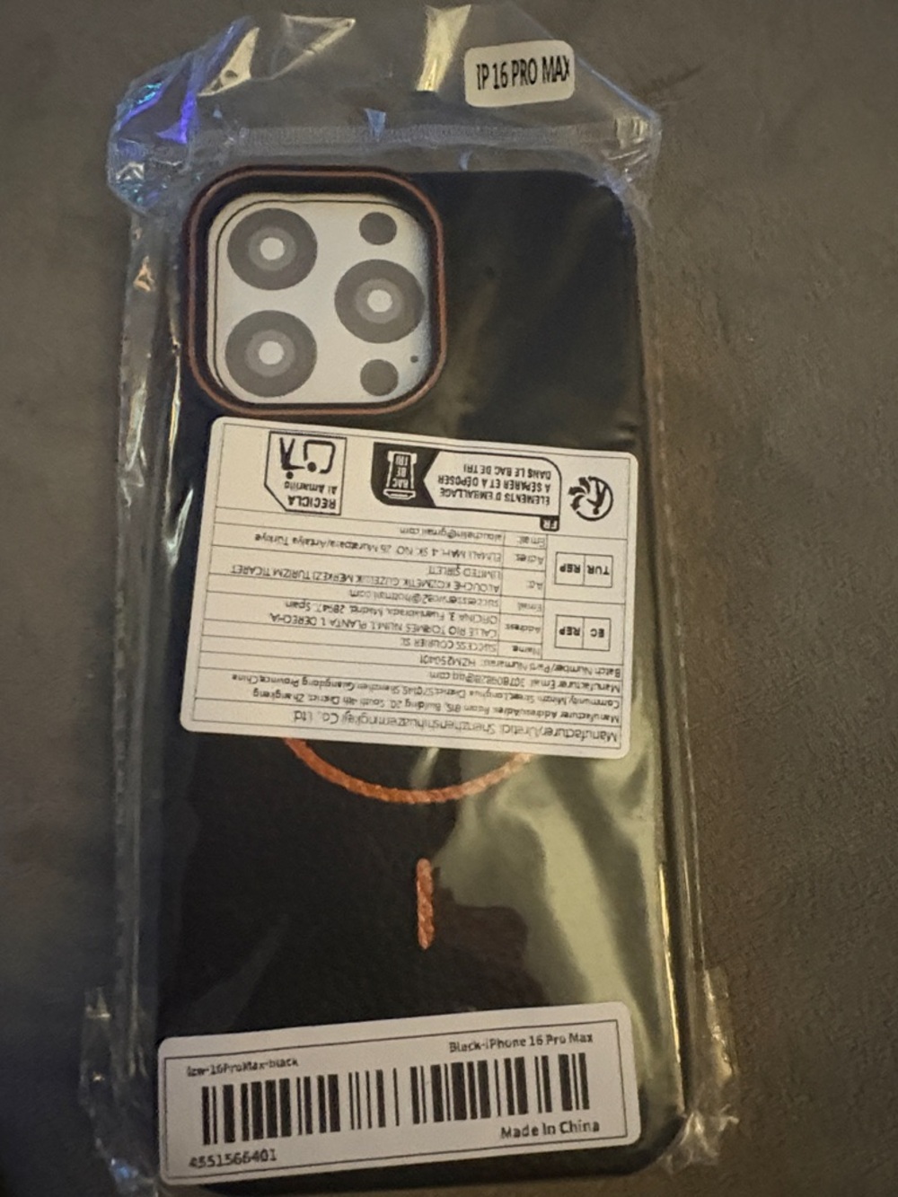 Black iPhone 16 Pro Max Compatible Leather Wallet Case